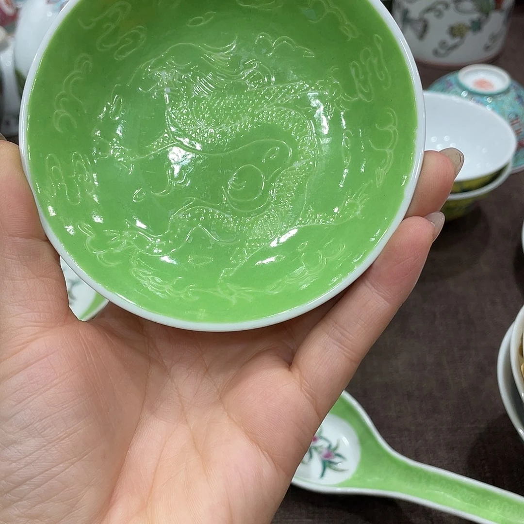 瓷片景德镇粉彩扎道平盘