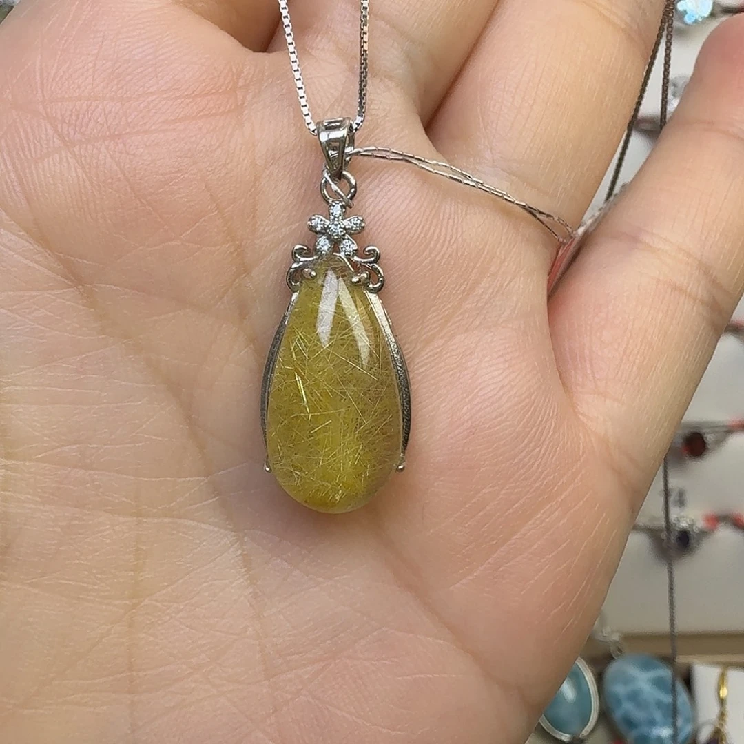 颈饰银S925镶嵌黄晶