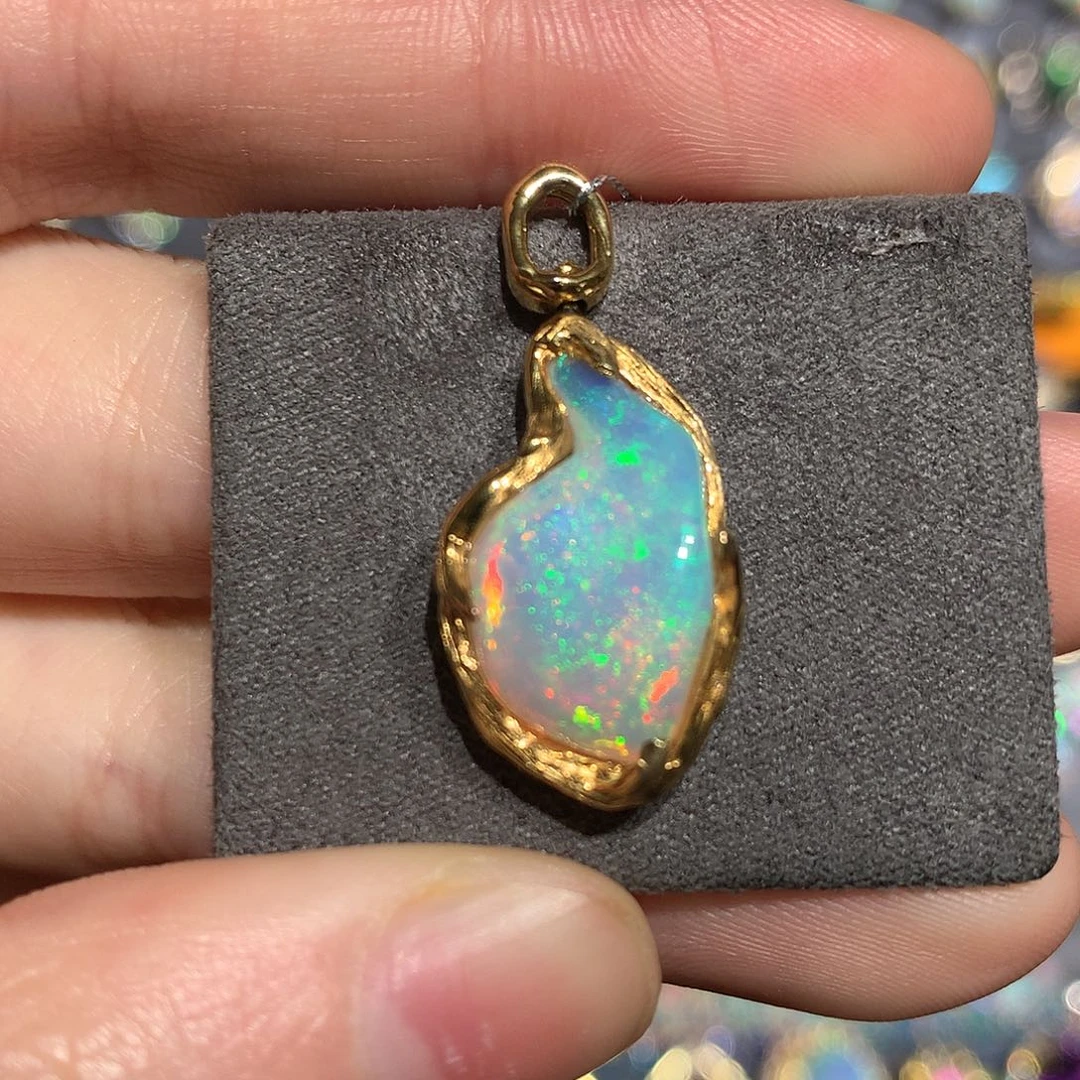 欧泊银S925镶嵌欧泊吊坠f