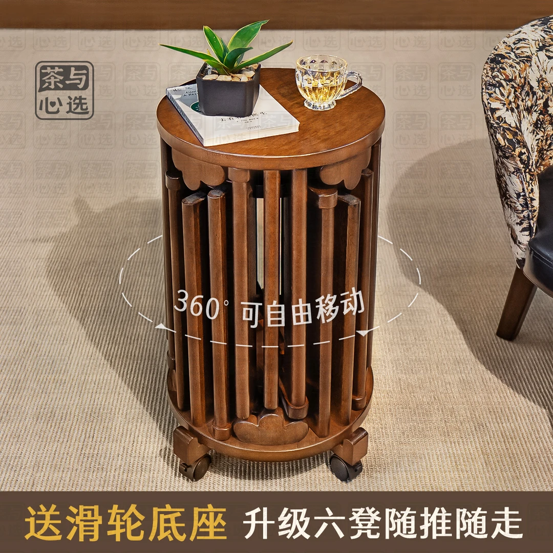 【六喜滑轮叠叠凳】可叠放实木凳子家用客厅组合边几板凳圆凳餐桌凳