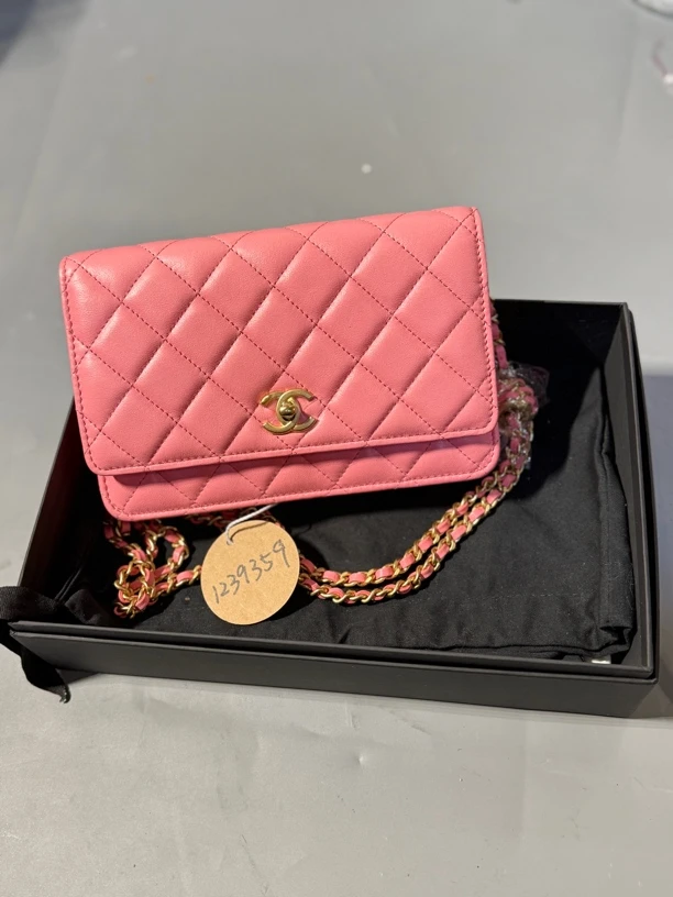 95新 Chanel/香奈儿 夏七中古/粉金woc/单肩包1239359