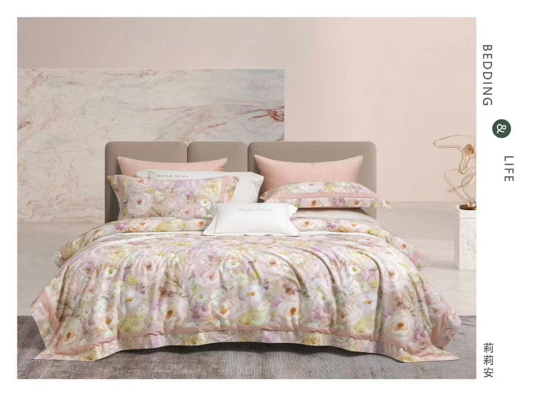 Moment 【莉莉安】高端轻奢磨毛四件套-天丝棉亲肤印花