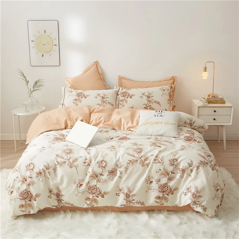 2025轻奢200支四季通用纯棉四件套透气床品套件简约被罩床单磨毛