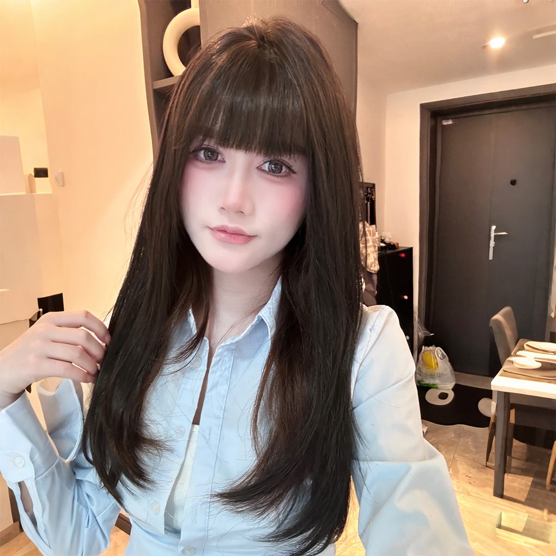 【无边隐形贴】不用戴发网的假发刘海款进口丝增发遮白发头顶补发片