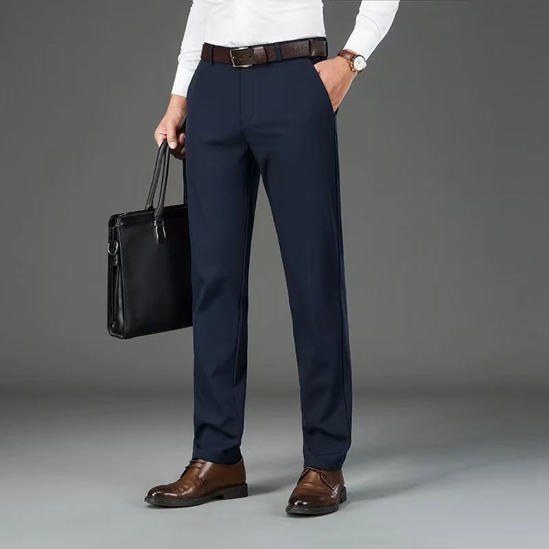 H301-500男款孤品春秋商务男裤宽松直筒百搭弹力男裤休闲裤男