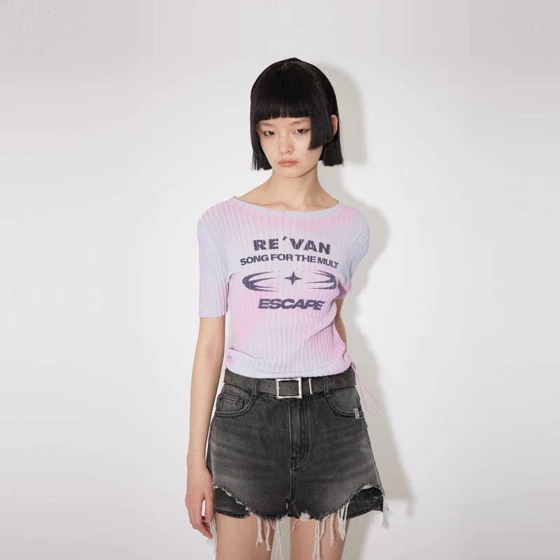 REVAN芮范DirtyFit蓝粉晕染毛衫RM30601261