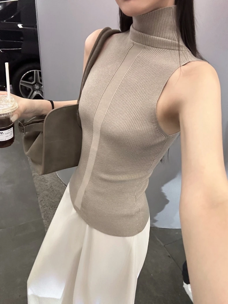 【现货专属】6666-古早美学 好穿羊毛混纺针织背心高腰休闲上衣