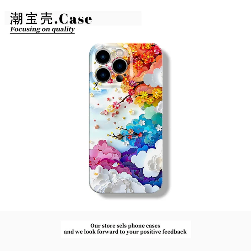 春暖花开手机壳适用于苹果16/15promax小米14华为mate一加13t软壳
