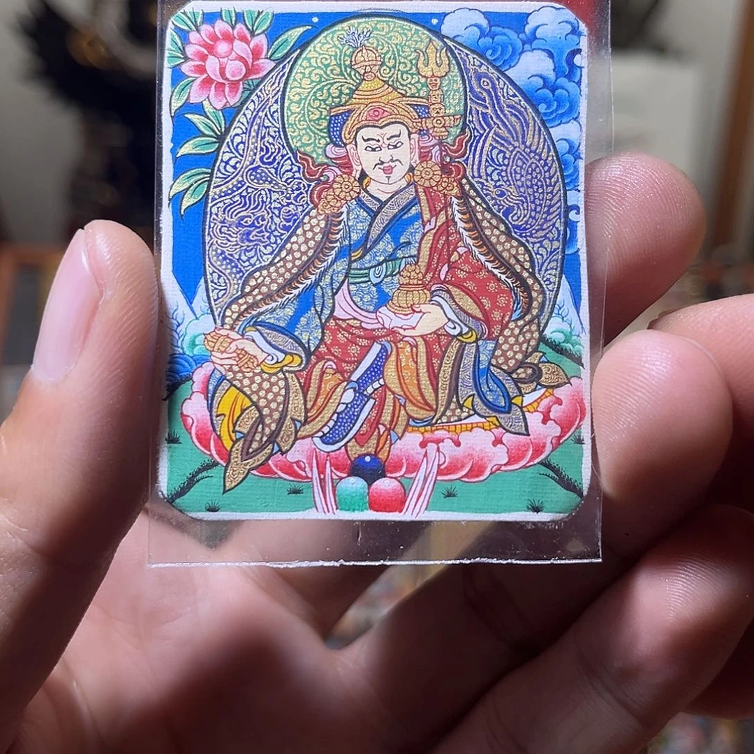 吊坠青海热贡纯手绘莲花生