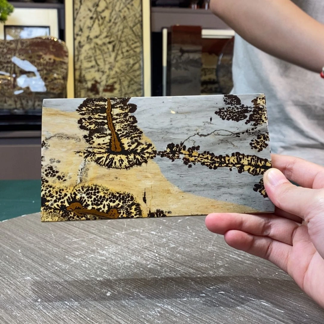 石材广西国画石草花石