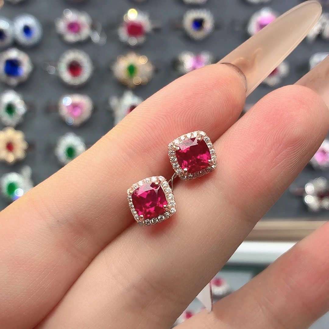 925银培育卢比来色宝石