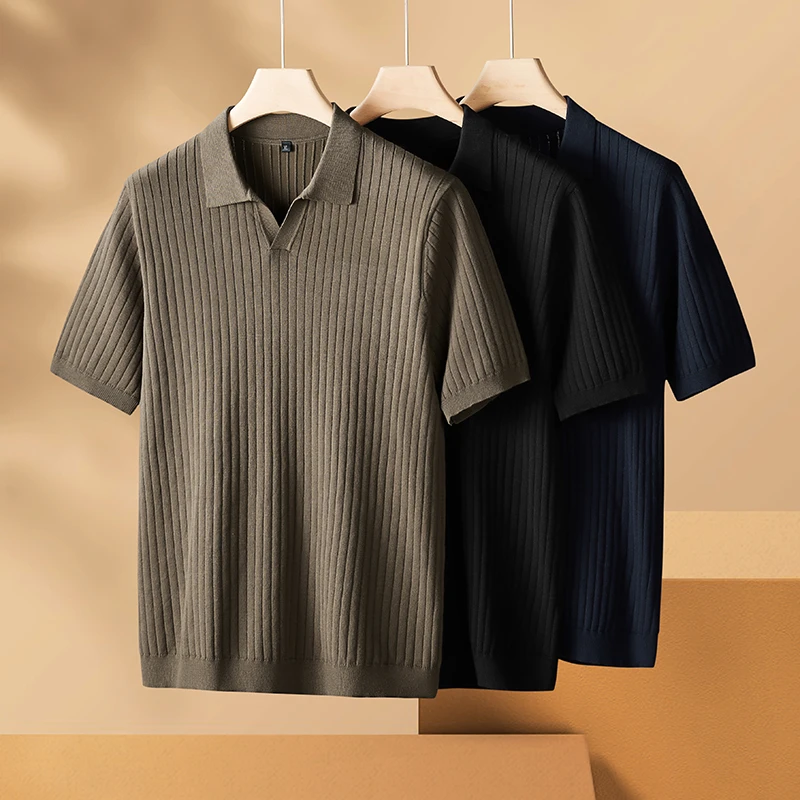 【郭有样轻奢风推荐】秋季男士大码翻领宽松休闲商务海鸥领针织毛衣