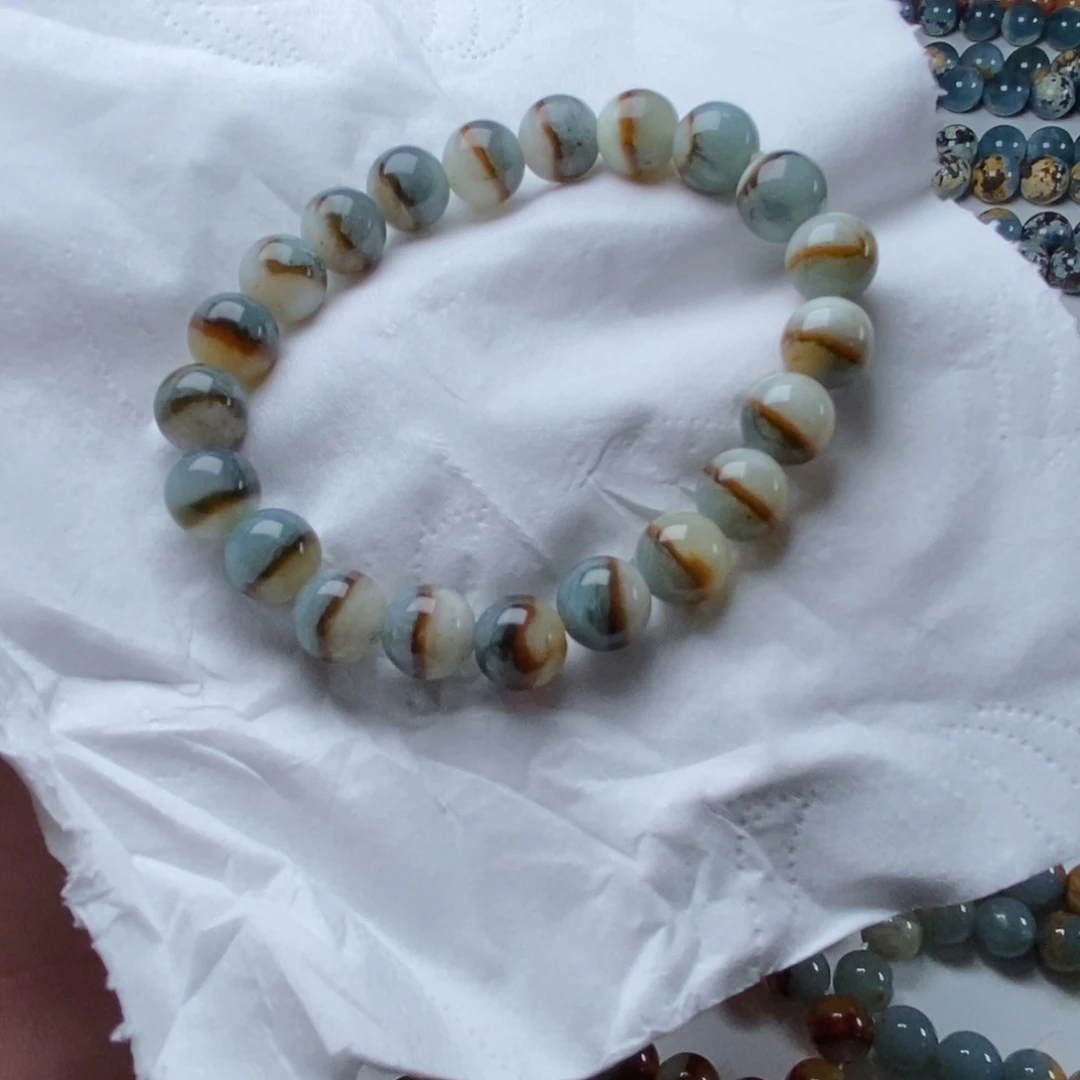 岫玉未镶嵌纯天然岫玉花玉无科技直播间无科技卡10手串