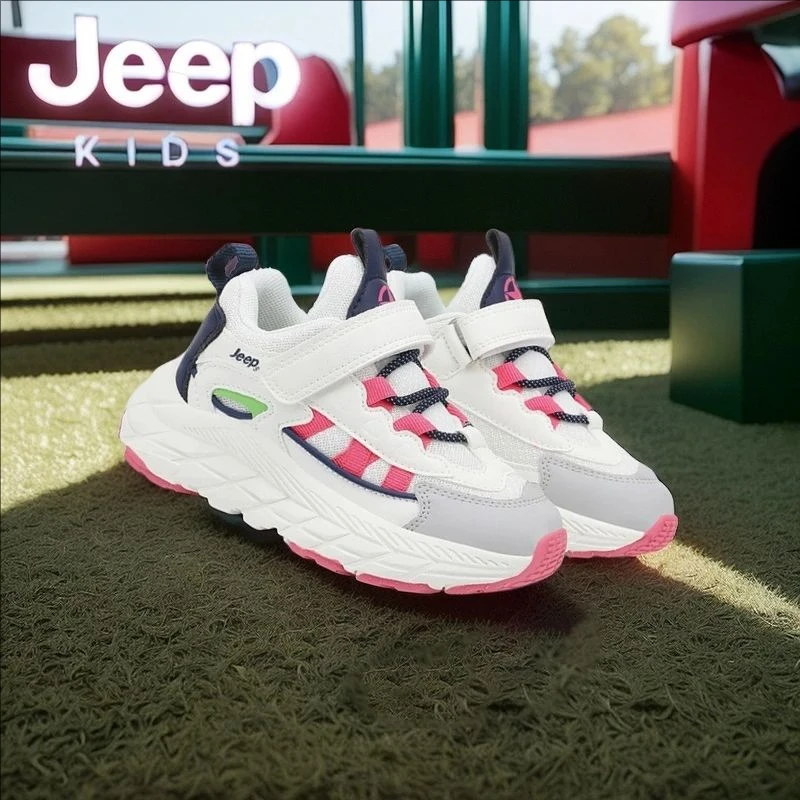 【断码清仓】jeep儿童运动鞋男女童老爹鞋秋冬网面透气小女孩登山鞋