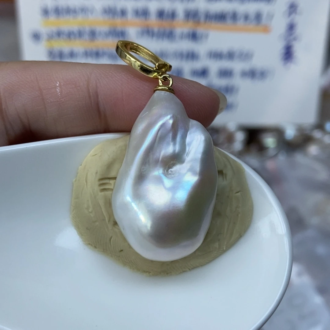 淡水珍珠吊坠(不含链)银S925镶嵌特价014