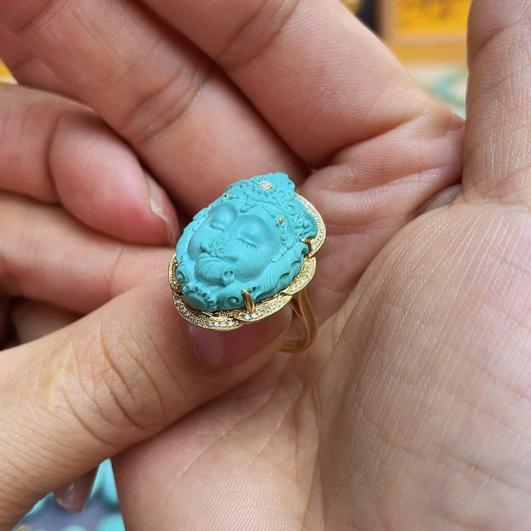 绿松石戒指18K金镶嵌c****a