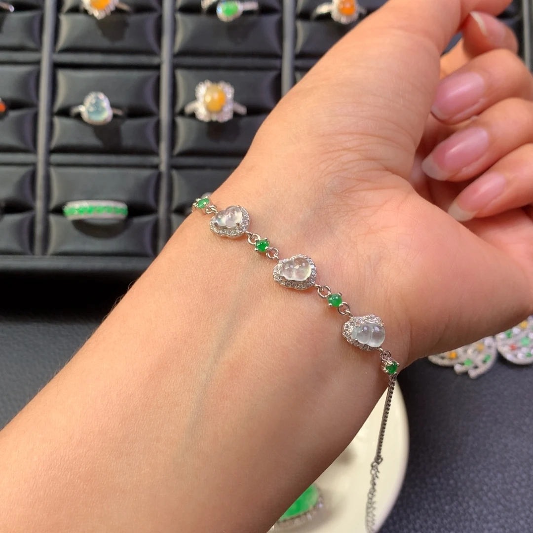 翡翠银S925镶嵌手链