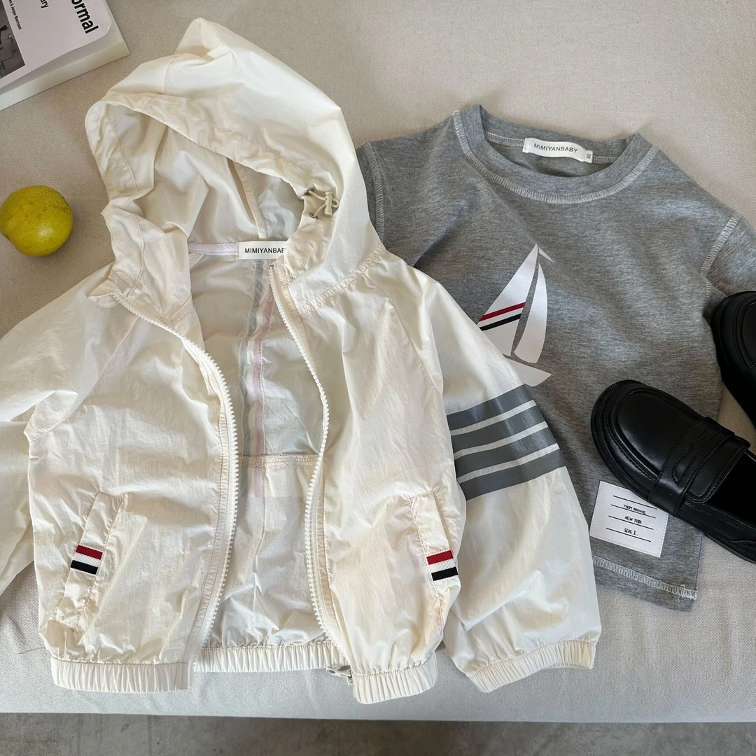 儿童外套2025夏季新品男女童韩版连帽防晒衣宝宝个性皮肤衣