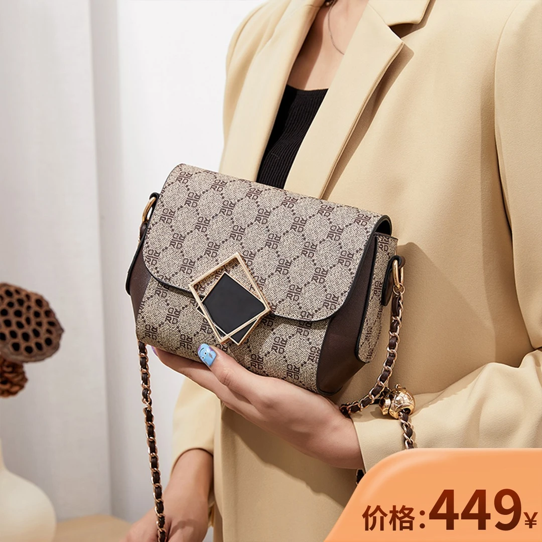 红蜻蜓小香风时尚百搭斜挎小金球链条单肩包斜挎包L