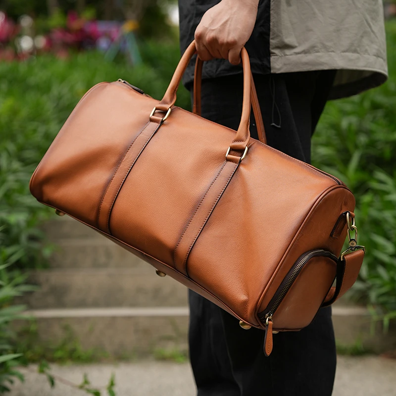 【粉丝专享】真皮健身包男游泳包头层牛皮短途旅行包大容量LX1218