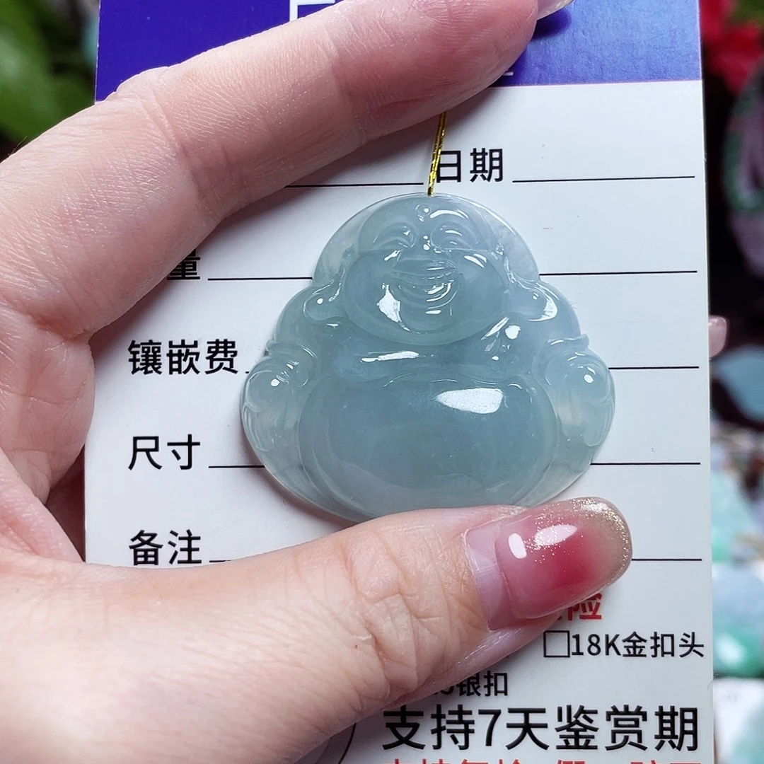 翡翠未镶嵌颈饰佛公36