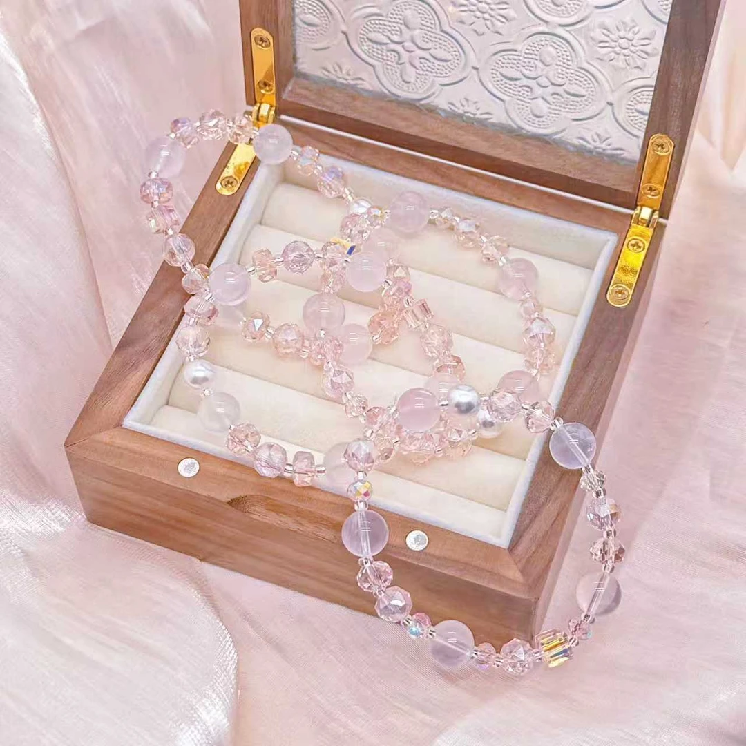 717【粉泡泡】天然 粉水晶 施华洛钻 设计款 多样性发