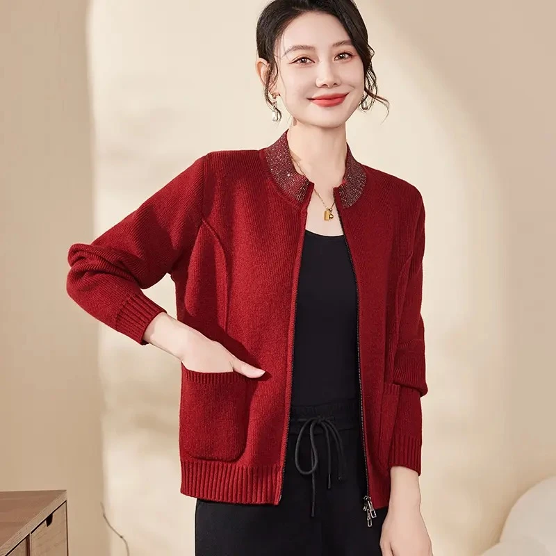 针织阔太太气质上衣春时尚中老年女装中年休闲风毛衣气质妈妈