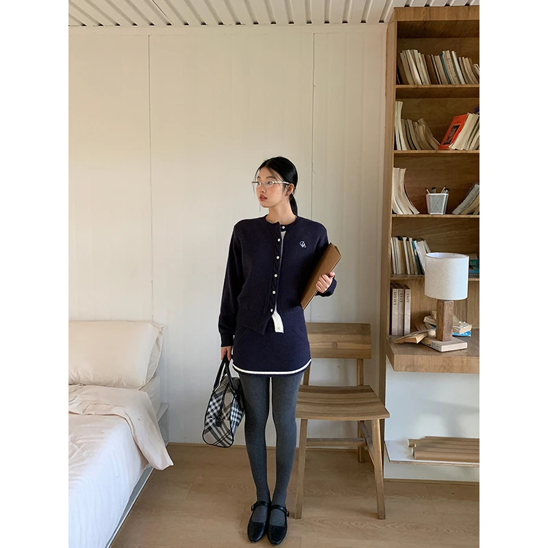 【晰雨清仓】冬季高级感修身百搭学院风时尚套装TC6755