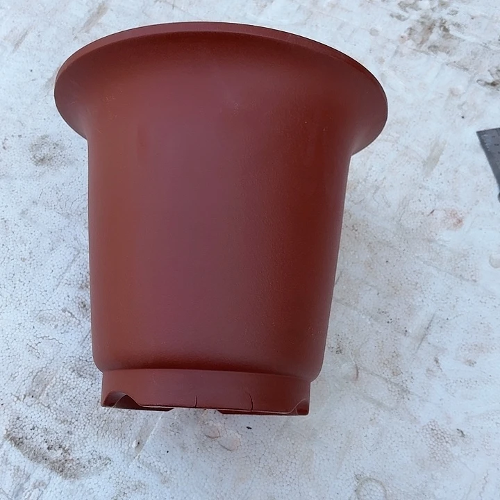 紫砂花盆微瑕新品金钟红色