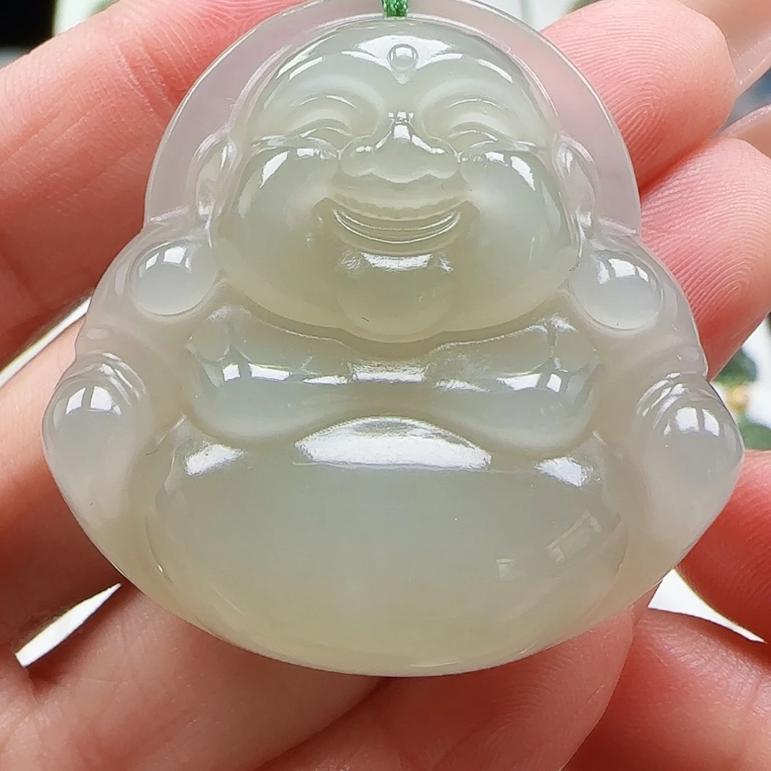 和田玉18K金镶嵌吊坠(赠链)