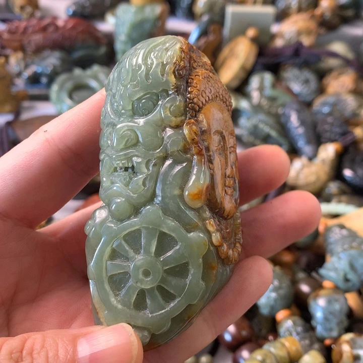 未镶嵌岫岩河磨玉（透闪石质玉）笔搁