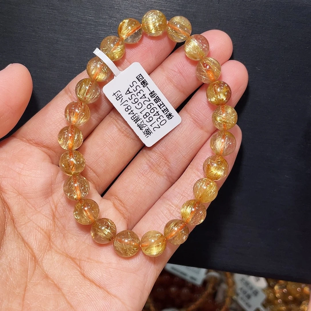 发晶手链未镶嵌透体发晶8mm