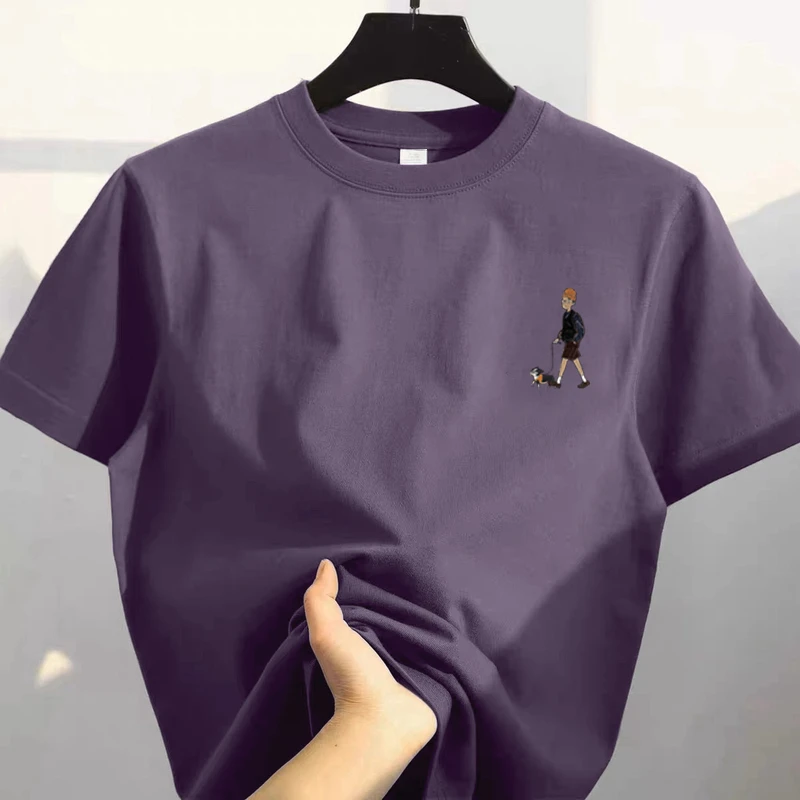 奥特莱斯~外贸清仓潮流重磅纯棉短袖t恤男士夏季休闲百搭半袖上衣