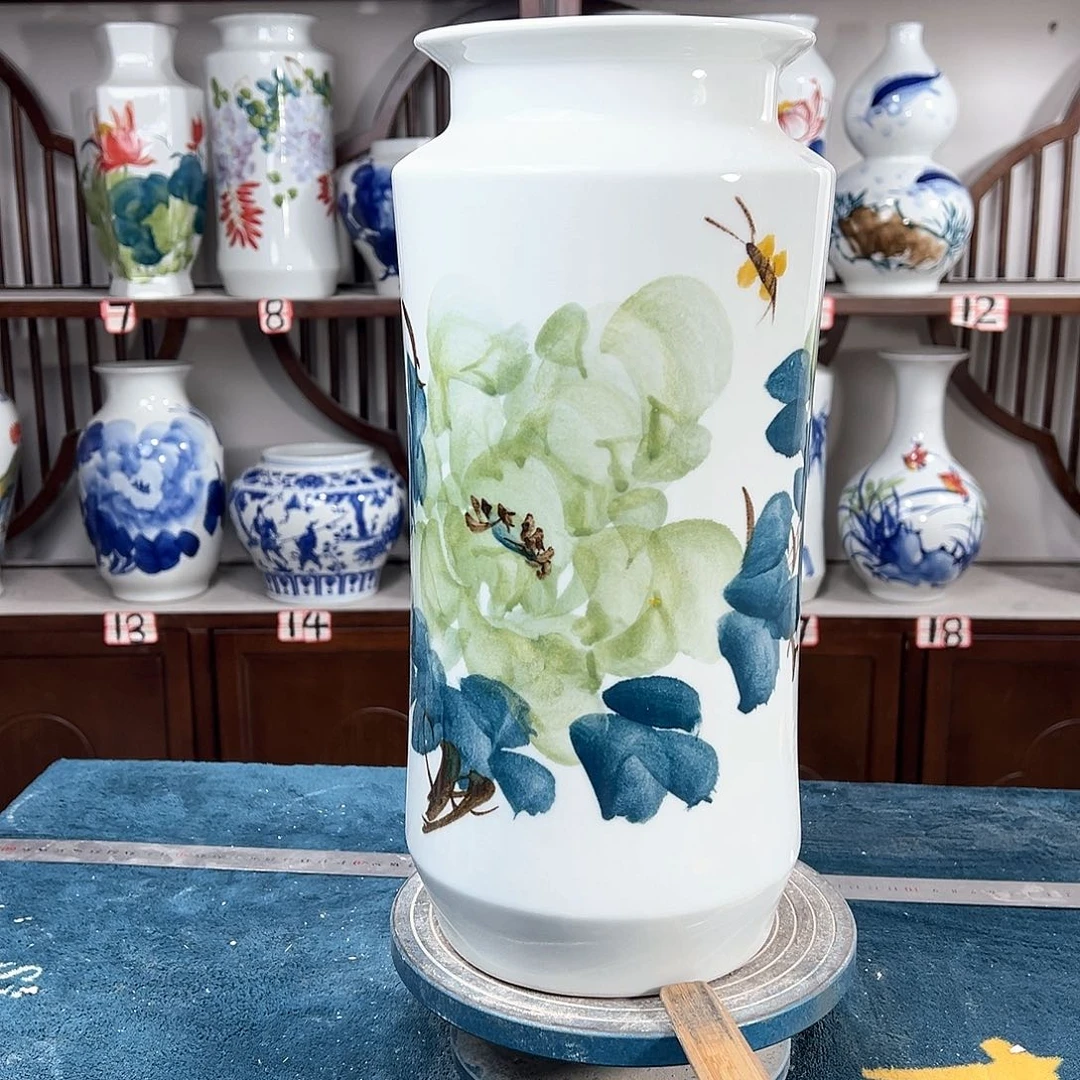 摆件景德镇陶瓷书绿牡