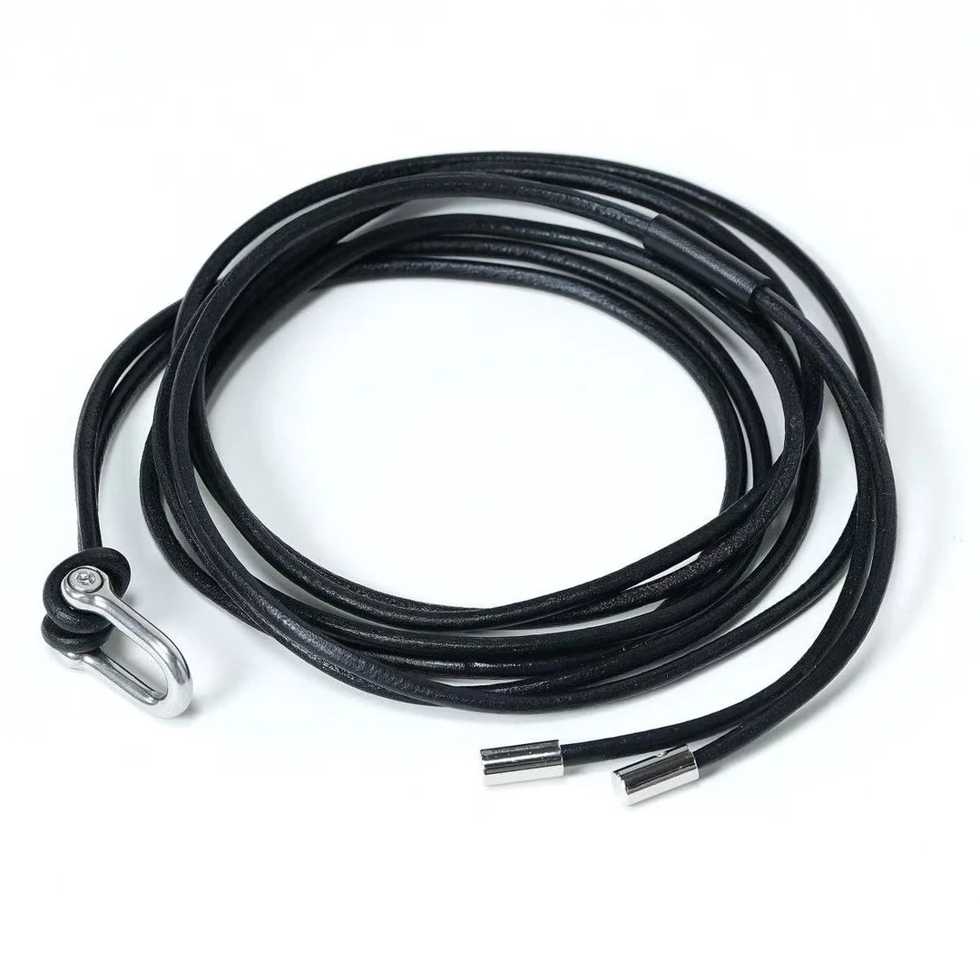 黑色皮质装饰配饰 金属扣细细皮条1051