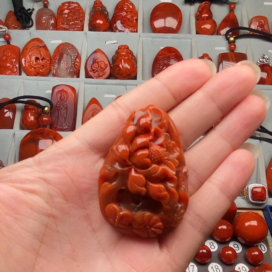 南红玛瑙未镶嵌吊坠(不含链)