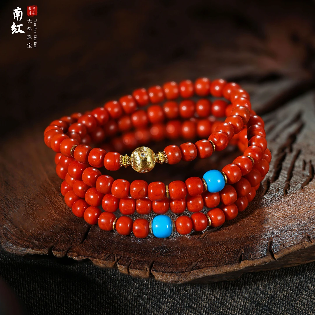 【桃总推荐】diy18k瓦西南红6mm老型项链@@ZY51210031