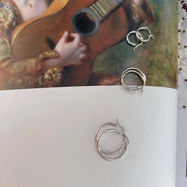 925银耳饰 925银  高级耳环 简约素款百搭耳环