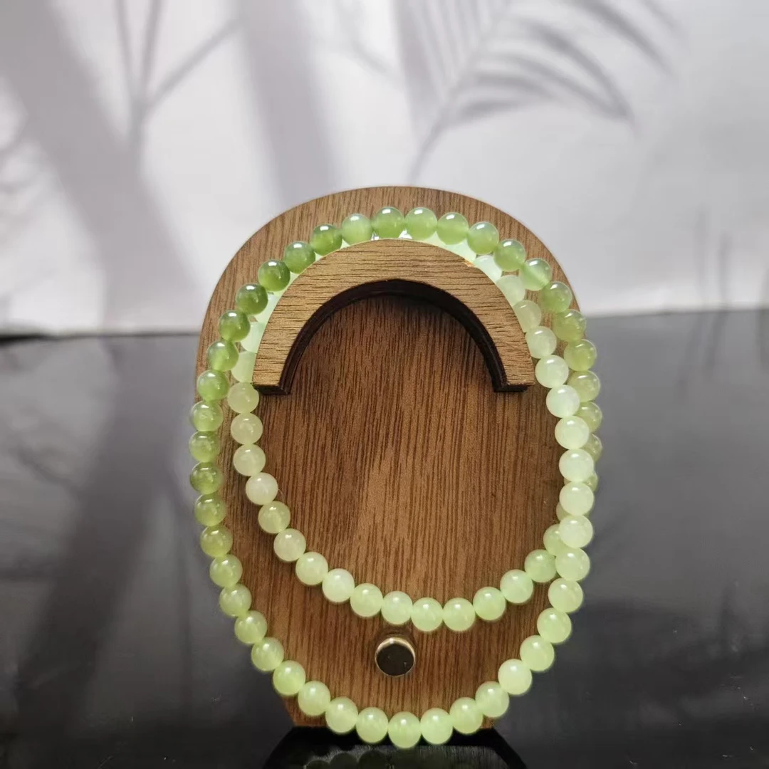 Q和田玉渐变圆珠项链（卡6）0715