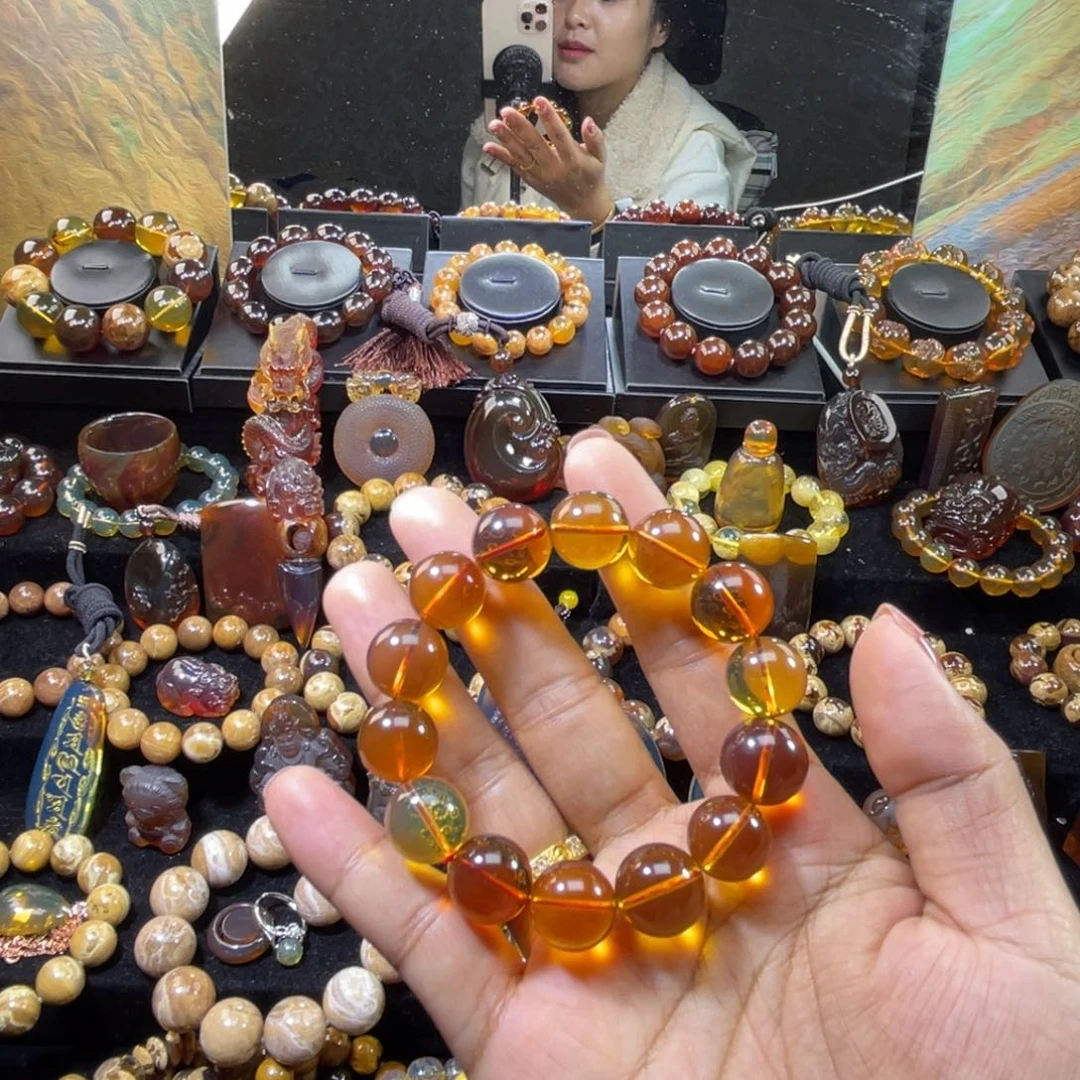 琥珀手链未镶嵌气****迷茶宝