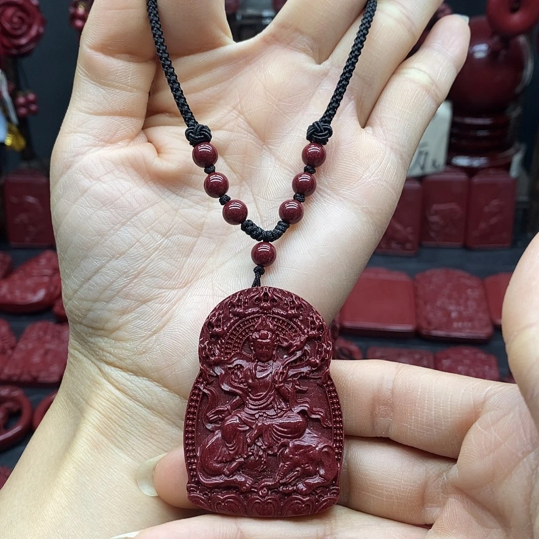 天然辰砂火焰纹马