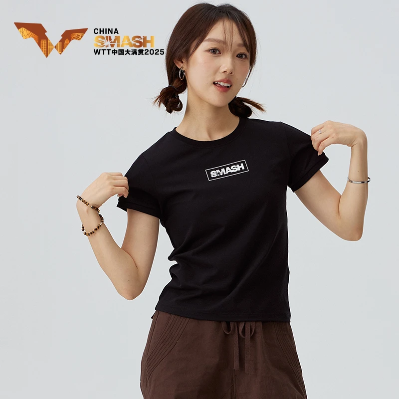 WTT中国大满贯2025官方乒乓周边纪念女款运动收腰短袖舒适百搭T恤