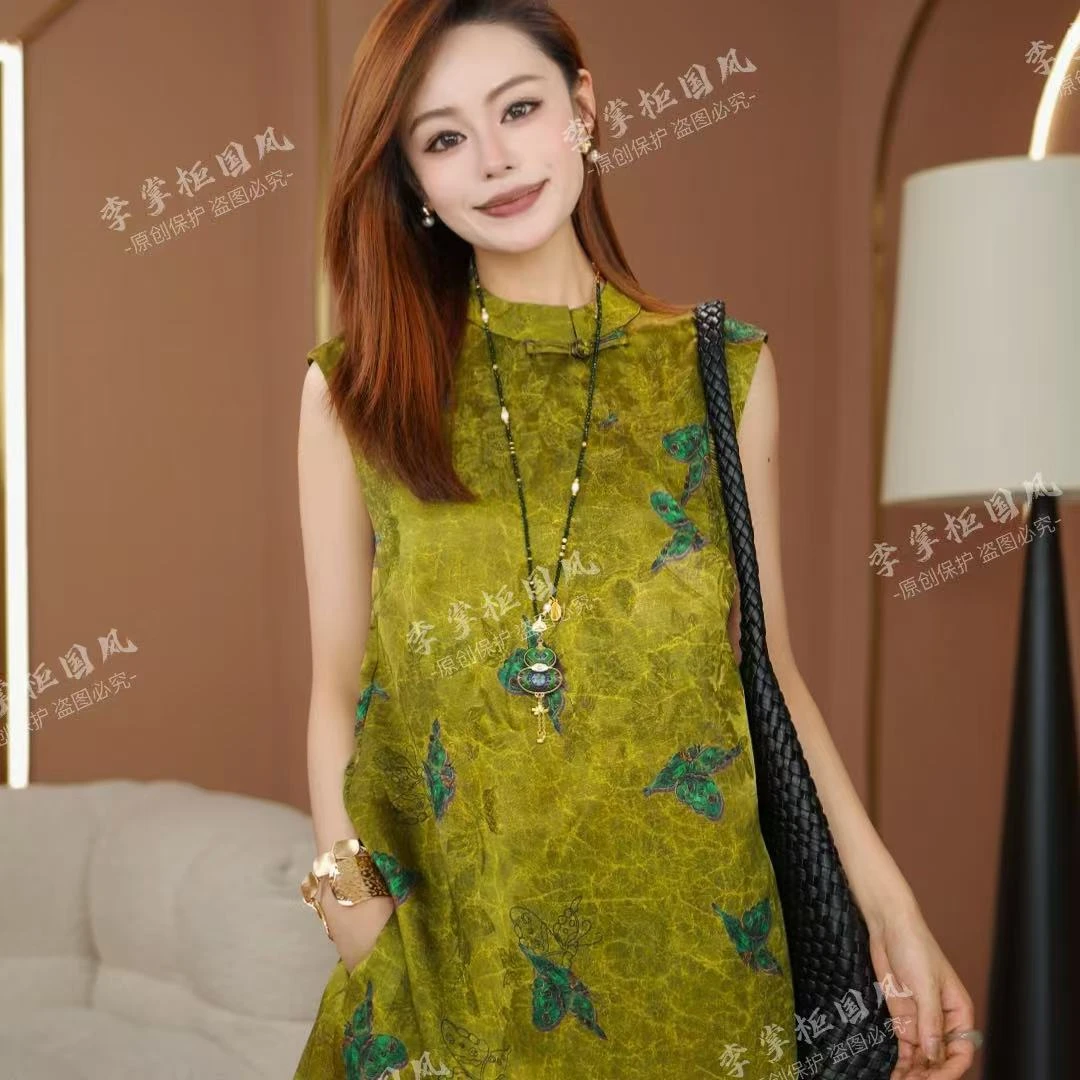 【黛绿】2025年春夏款新款绿色新中式马甲C2672