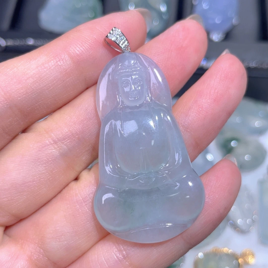 颈饰18K金镶嵌翡翠翡翠