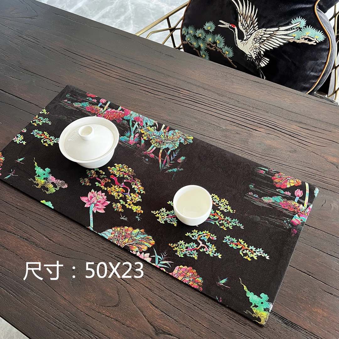 X513香云纱茶席，家里面料随便卖