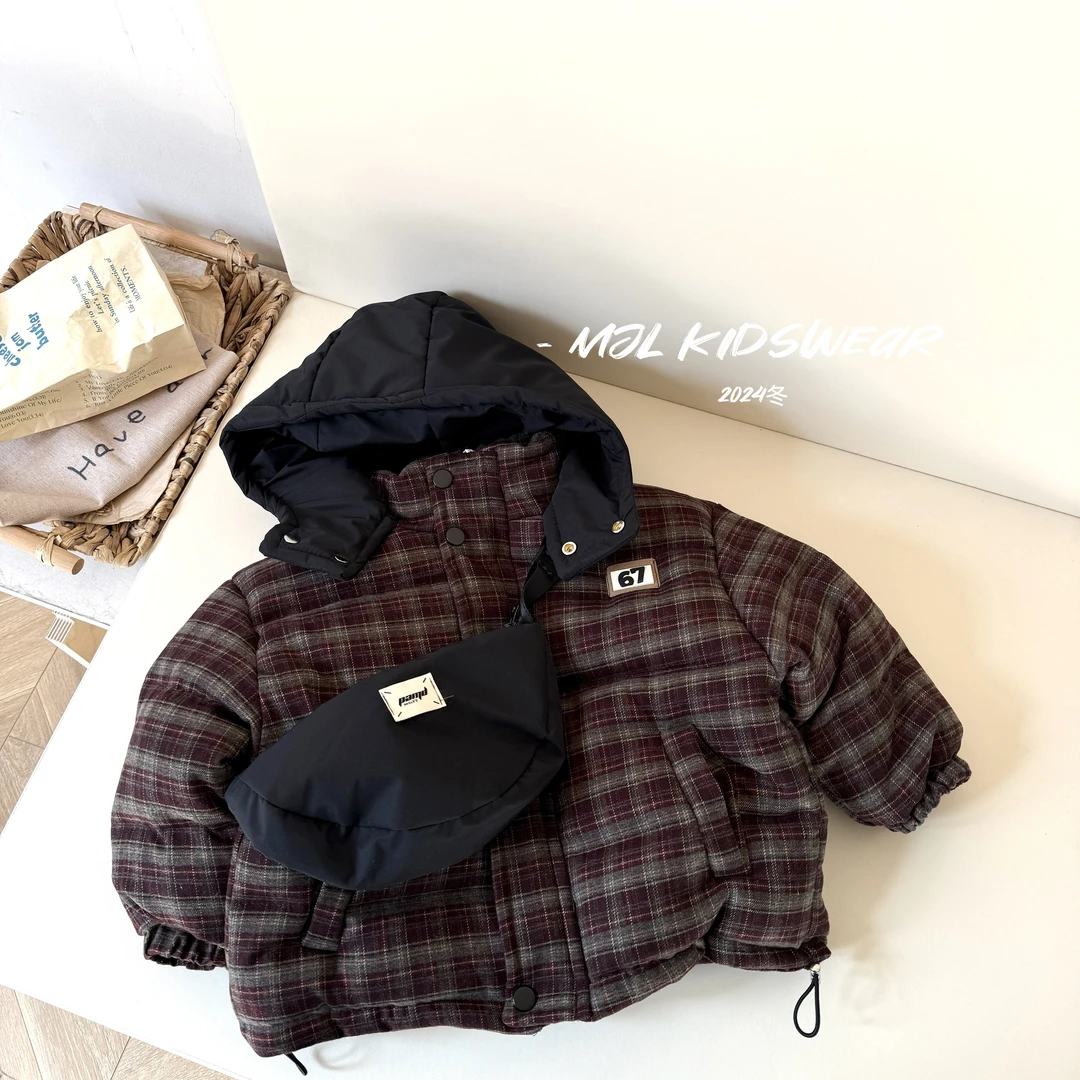 MJL韩版冬款温暖防风防护保暖加厚连帽儿童棉服A125