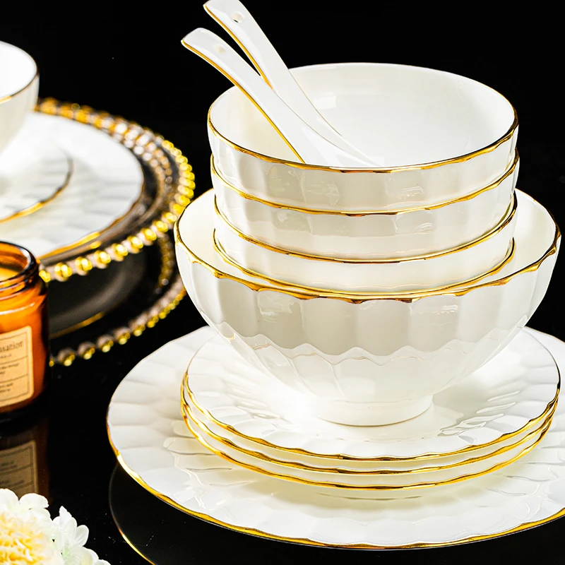 ZAOJI 碗碟套装家用2025新款景德镇陶瓷餐具轻奢简约组合碗盘乔迁