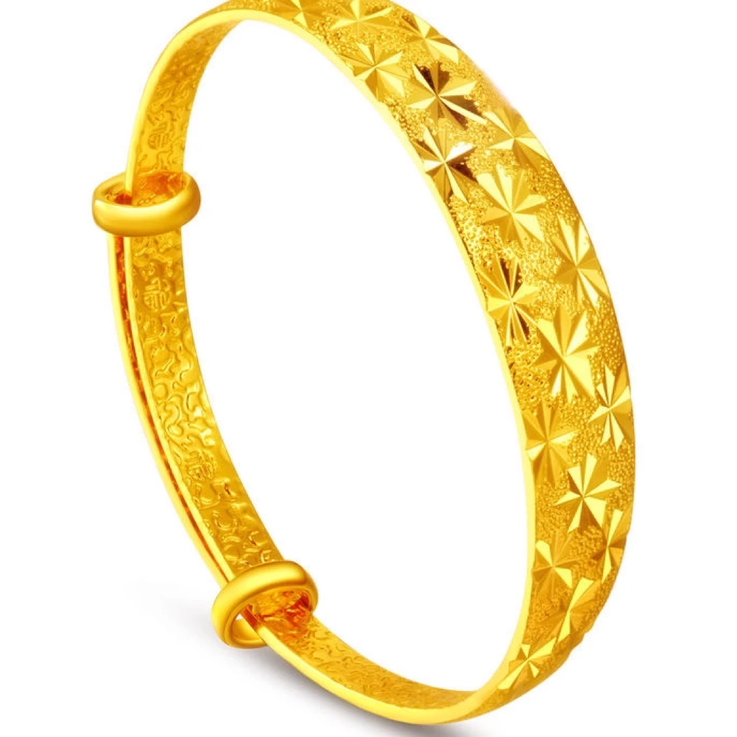 铜合金手镯 铜合金手镯镯子新款精品10mm金色满天星时尚推拉手镯