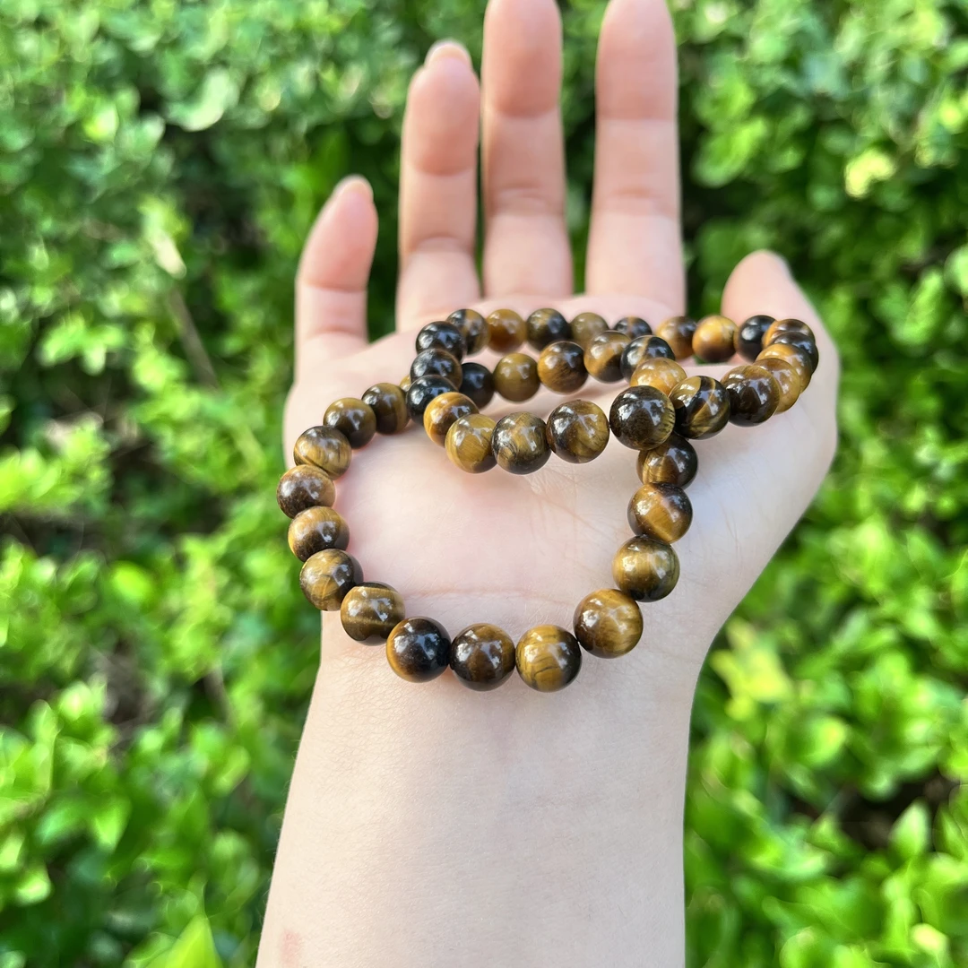 【假一罚四】A13天然虎眼石黄虎眼单圈素圈手串-多样性发一