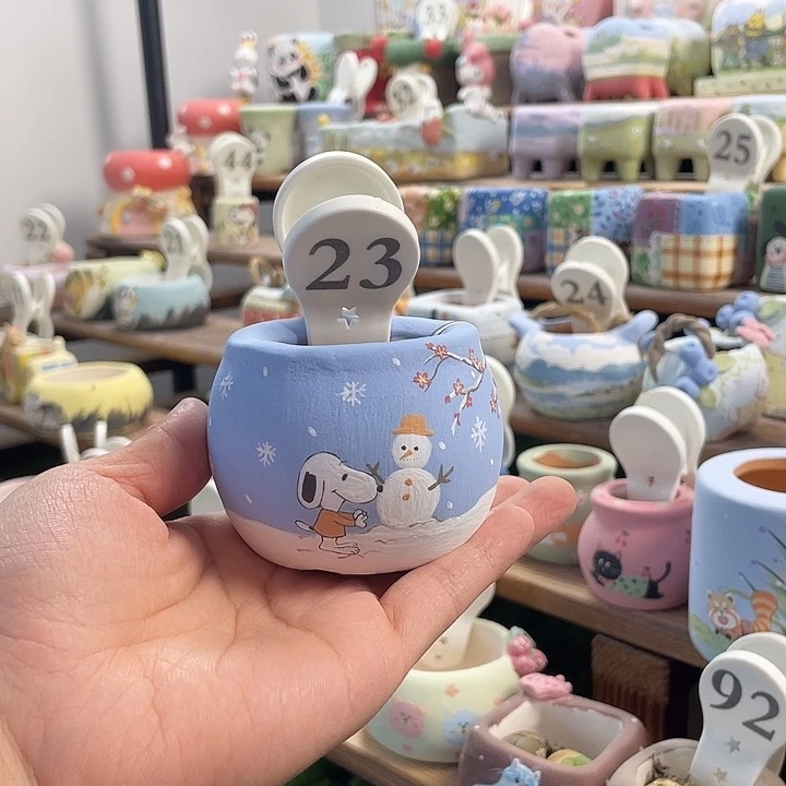 ❥***Q23…….手工手绘花盆